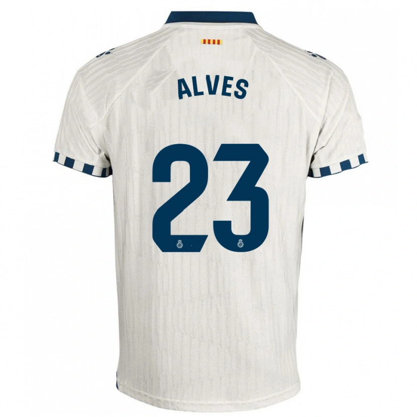 Danxen Barn Lucas Alves #23 Vit Blå Bortatröja Matchtröjor 2025/26 Tröjor T-Tröja