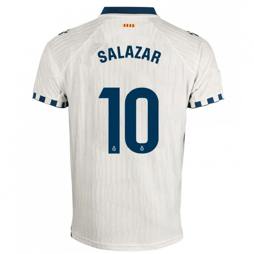 Danxen Barn Leo Salazar #10 Vit Blå Bortatröja Matchtröjor 2025/26 Tröjor T-Tröja