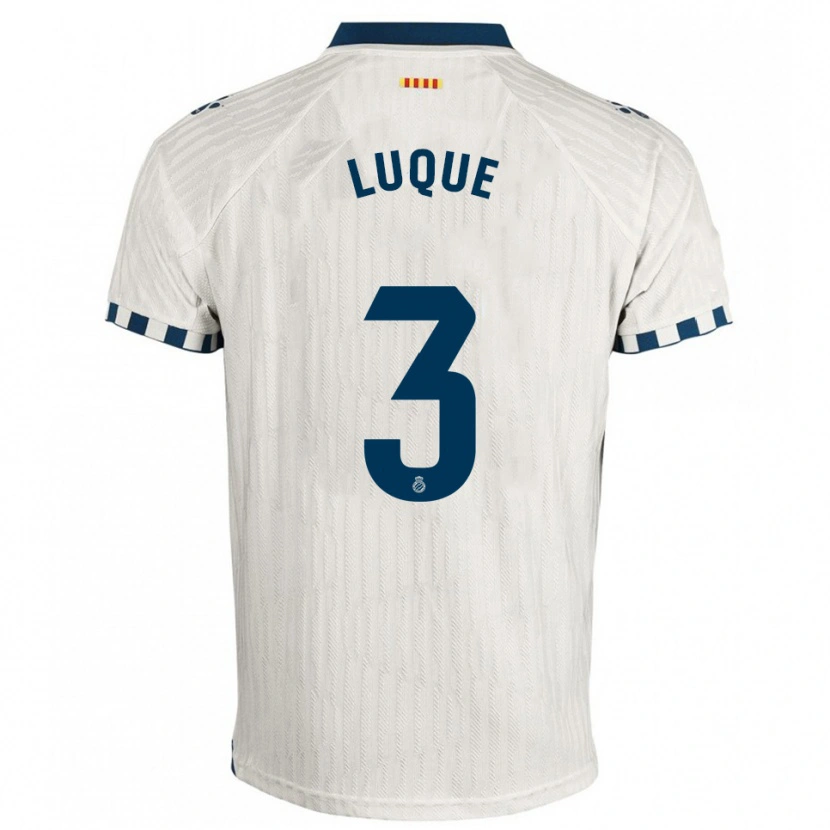 Danxen Barn Gerard Luque #3 Vit Blå Bortatröja Matchtröjor 2025/26 Tröjor T-Tröja