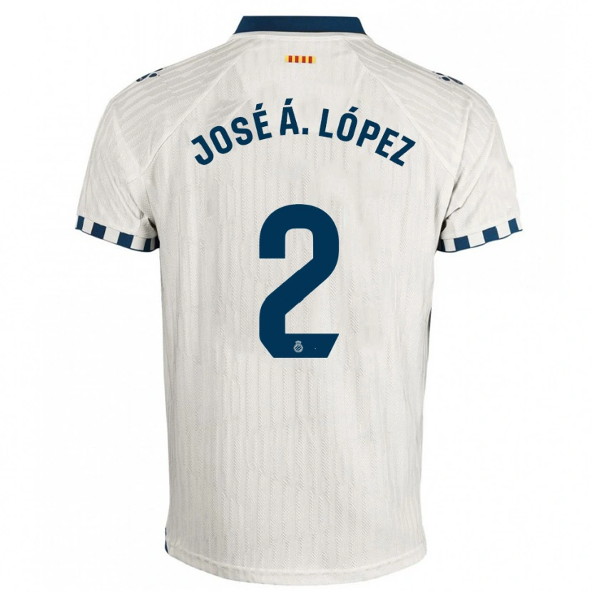Danxen Barn José Ángel López #2 Vit Blå Bortatröja Matchtröjor 2025/26 Tröjor T-Tröja