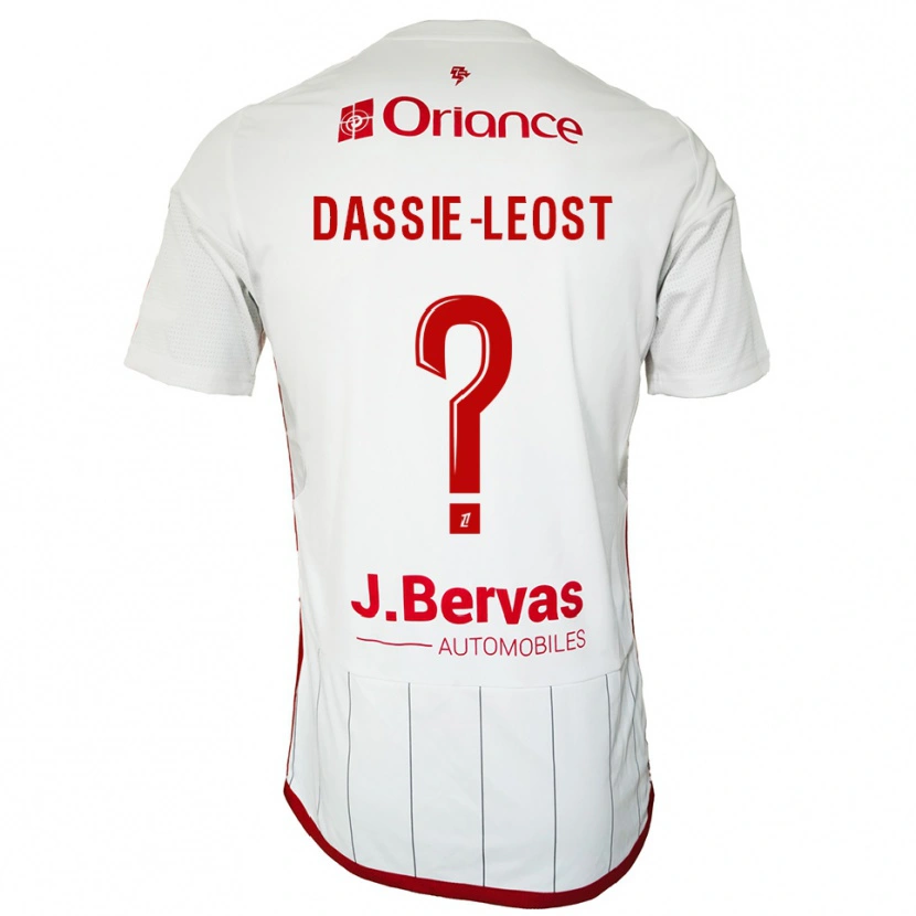Danxen Barn Leila Dassie-Leost #0 Vit Röd Bortatröja Matchtröjor 2025/26 Tröjor T-Tröja