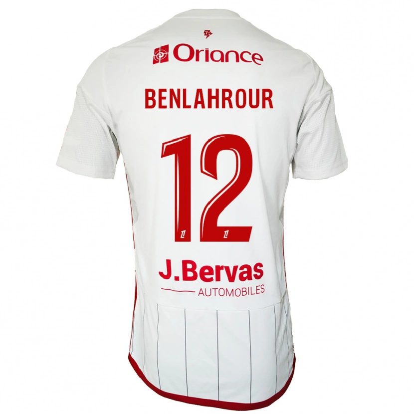Danxen Barn Ilyes Benlahrour #12 Vit Röd Bortatröja Matchtröjor 2025/26 Tröjor T-Tröja