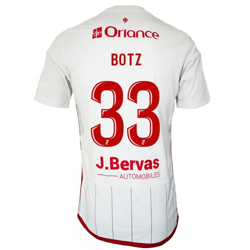 Danxen Barn Léo Botz #33 Vit Röd Bortatröja Matchtröjor 2025/26 Tröjor T-Tröja