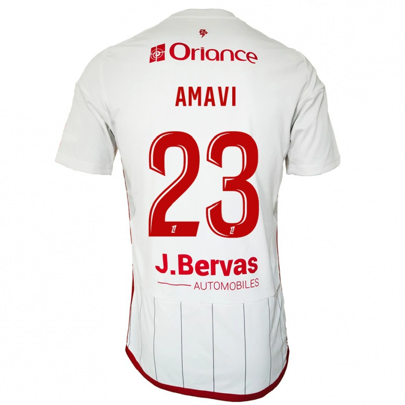 Danxen Barn Jordan Amavi #23 Vit Röd Bortatröja Matchtröjor 2025/26 Tröjor T-Tröja