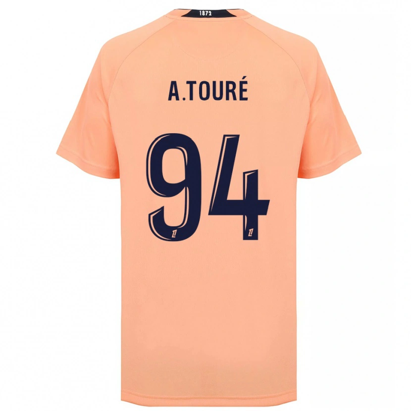 Danxen Barn Abdoulaye Touré #94 Orange Marinblått Bortatröja Matchtröjor 2025/26 Tröjor T-Tröja