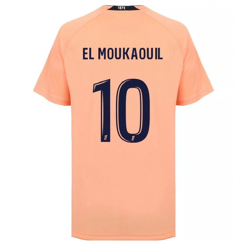 Danxen Barn Mohamed El Moukaouil #10 Orange Marinblått Bortatröja Matchtröjor 2025/26 Tröjor T-Tröja