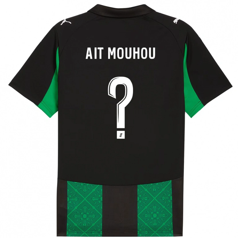 Danxen Barn Nassim Ait Mouhou #0 Svart Grön Bortatröja Matchtröjor 2025/26 Tröjor T-Tröja