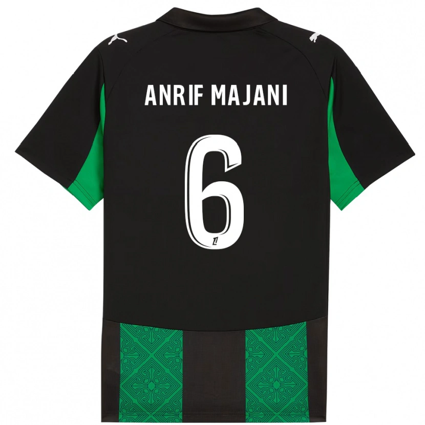Danxen Barn El Anrif Majani #6 Svart Grön Bortatröja Matchtröjor 2025/26 Tröjor T-Tröja