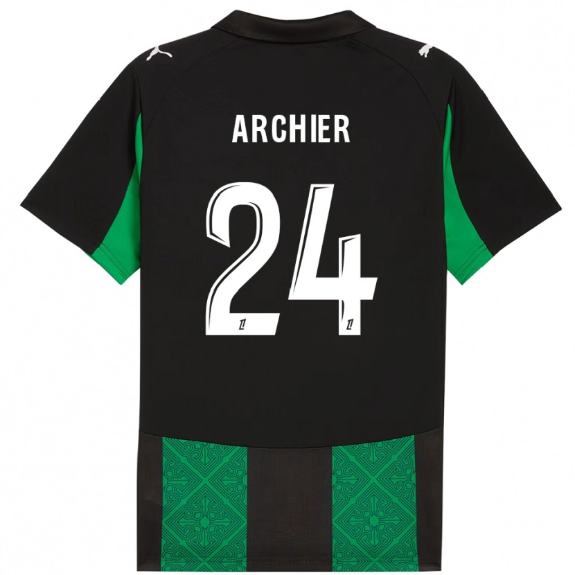 Danxen Barn Louann Archier #24 Svart Grön Bortatröja Matchtröjor 2025/26 Tröjor T-Tröja
