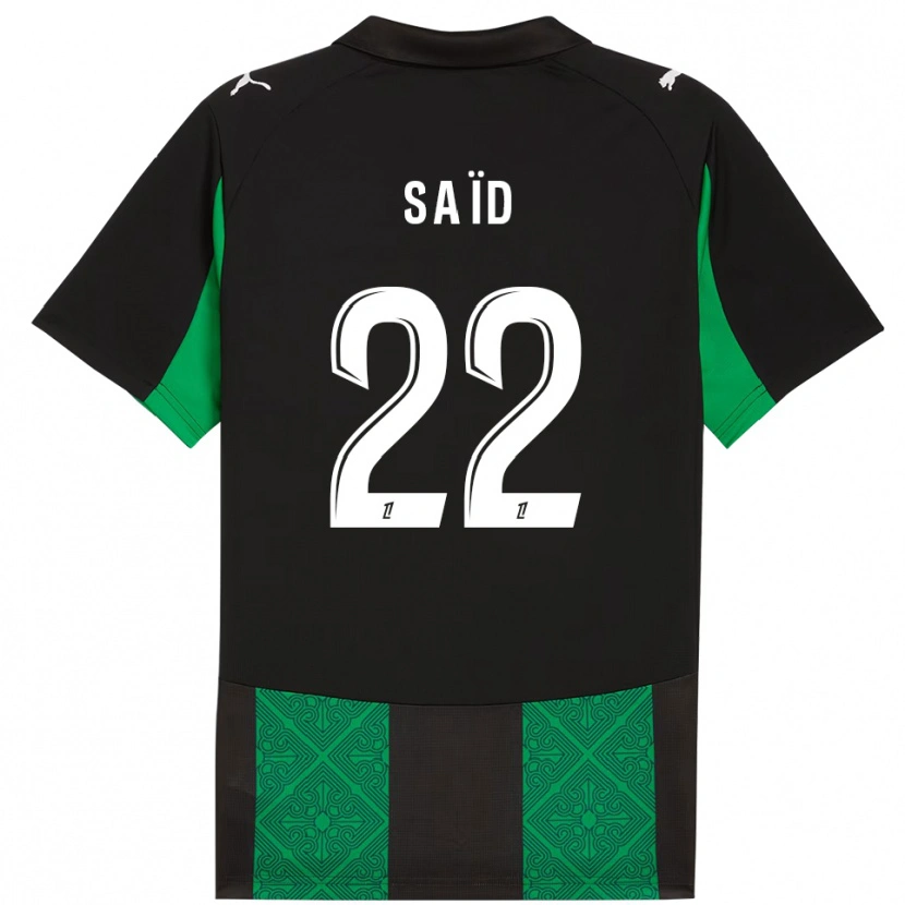 Danxen Barn Wesley Saïd #22 Svart Grön Bortatröja Matchtröjor 2025/26 Tröjor T-Tröja