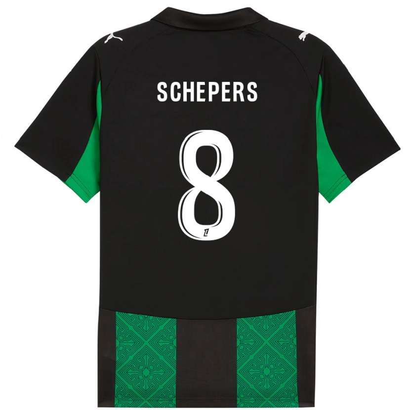 Danxen Barn Marie Schepers #8 Svart Grön Bortatröja Matchtröjor 2025/26 Tröjor T-Tröja