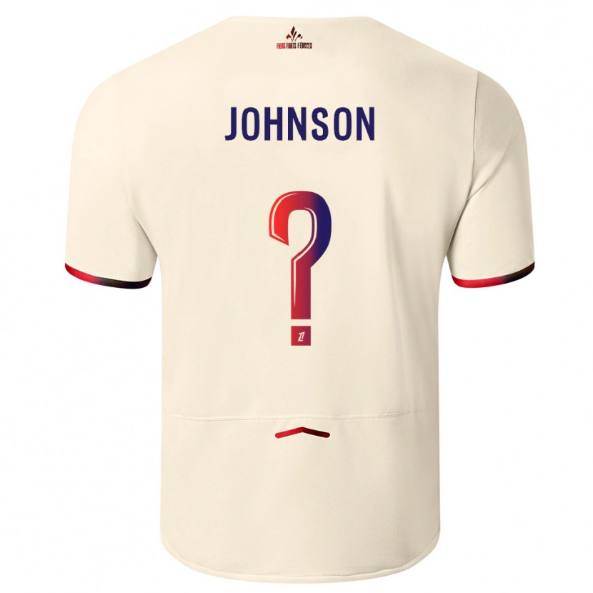 Danxen Barn Kédie Johnson #0 Off-White Röd Bortatröja Matchtröjor 2025/26 Tröjor T-Tröja