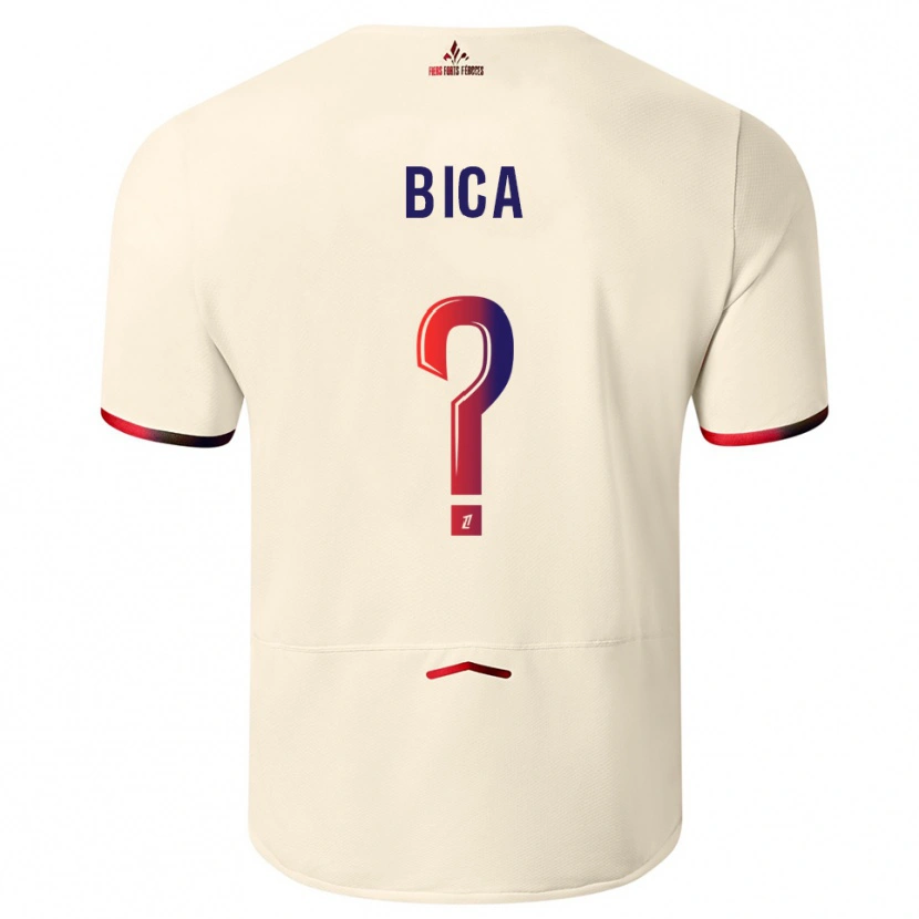 Danxen Barn Bica #0 Off-White Röd Bortatröja Matchtröjor 2025/26 Tröjor T-Tröja