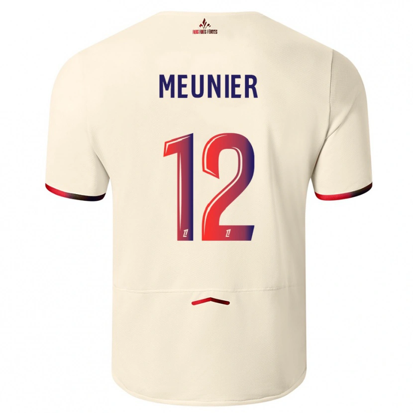 Danxen Barn Thomas Meunier #12 Off-White Röd Bortatröja Matchtröjor 2025/26 Tröjor T-Tröja
