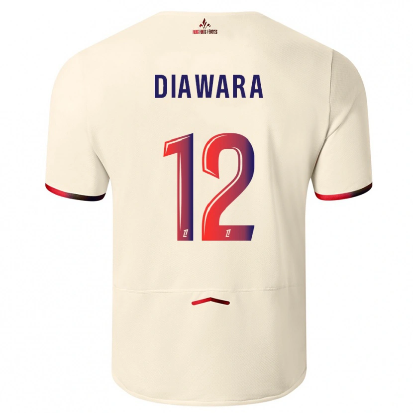 Danxen Barn Bakari Diawara #12 Off-White Röd Bortatröja Matchtröjor 2025/26 Tröjor T-Tröja