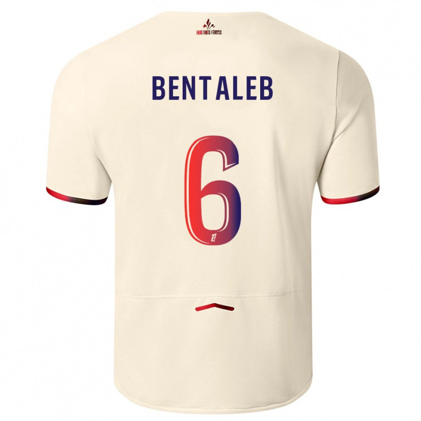 Danxen Barn Nabil Bentaleb #6 Off-White Röd Bortatröja Matchtröjor 2025/26 Tröjor T-Tröja