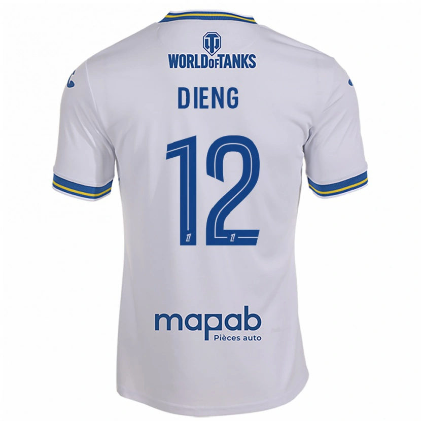 Danxen Barn Bamba Dieng #12 Vit Himmelsblå Bortatröja Matchtröjor 2025/26 Tröjor T-Tröja