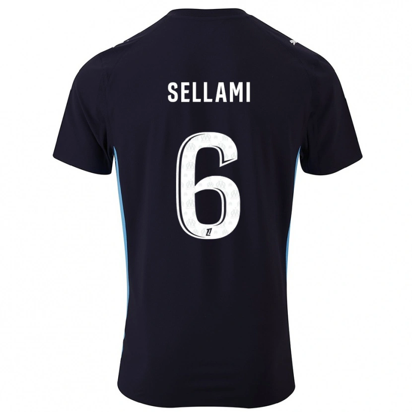 Danxen Barn Yanis Sellami #6 Svart Himmelsblå Bortatröja Matchtröjor 2025/26 Tröjor T-Tröja