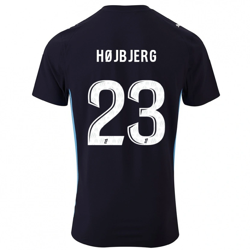 Danxen Barn Pierre-Emile Højbjerg #23 Svart Himmelsblå Bortatröja Matchtröjor 2025/26 Tröjor T-Tröja