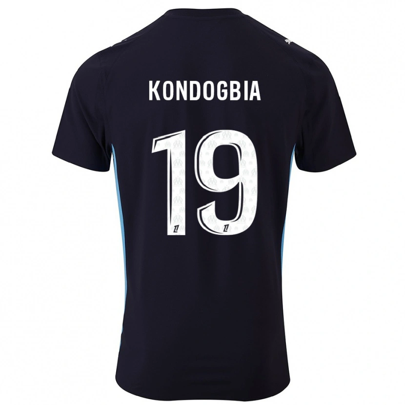 Danxen Barn Geoffrey Kondogbia #19 Svart Himmelsblå Bortatröja Matchtröjor 2025/26 Tröjor T-Tröja