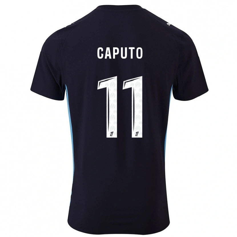 Danxen Barn Cindy Caputo #11 Svart Himmelsblå Bortatröja Matchtröjor 2025/26 Tröjor T-Tröja