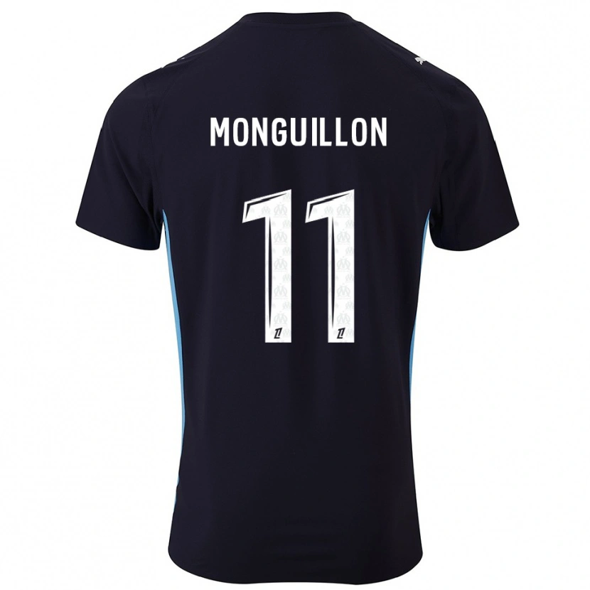 Danxen Barn Coralie Monguillon #11 Svart Himmelsblå Bortatröja Matchtröjor 2025/26 Tröjor T-Tröja