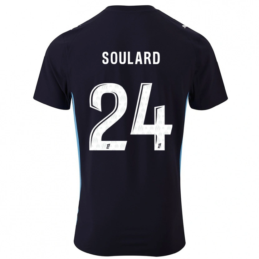 Danxen Barn Amandine Soulard #24 Svart Himmelsblå Bortatröja Matchtröjor 2025/26 Tröjor T-Tröja
