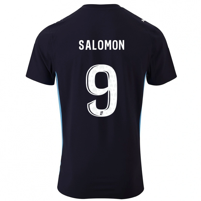 Danxen Barn Maeva Salomon #9 Svart Himmelsblå Bortatröja Matchtröjor 2025/26 Tröjor T-Tröja