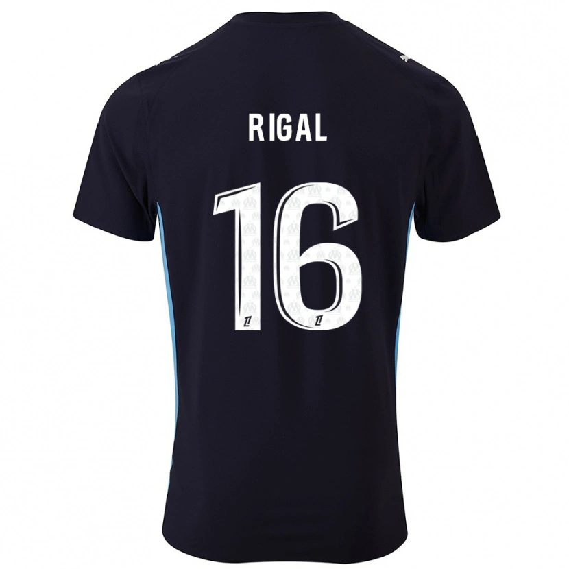 Danxen Barn Pablo Rigal #16 Svart Himmelsblå Bortatröja Matchtröjor 2025/26 Tröjor T-Tröja
