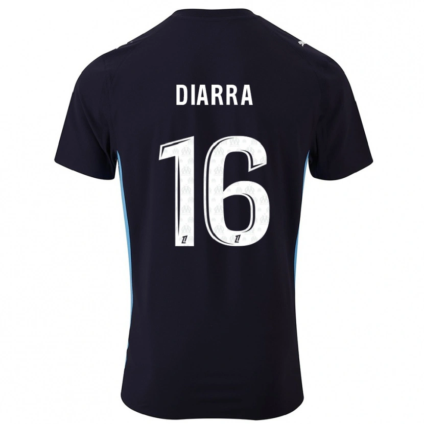 Danxen Barn Cheick Diarra #16 Svart Himmelsblå Bortatröja Matchtröjor 2025/26 Tröjor T-Tröja