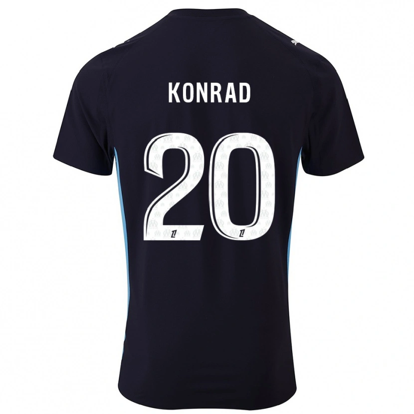 Danxen Barn Konrad De La Fuente #20 Svart Himmelsblå Bortatröja Matchtröjor 2025/26 Tröjor T-Tröja