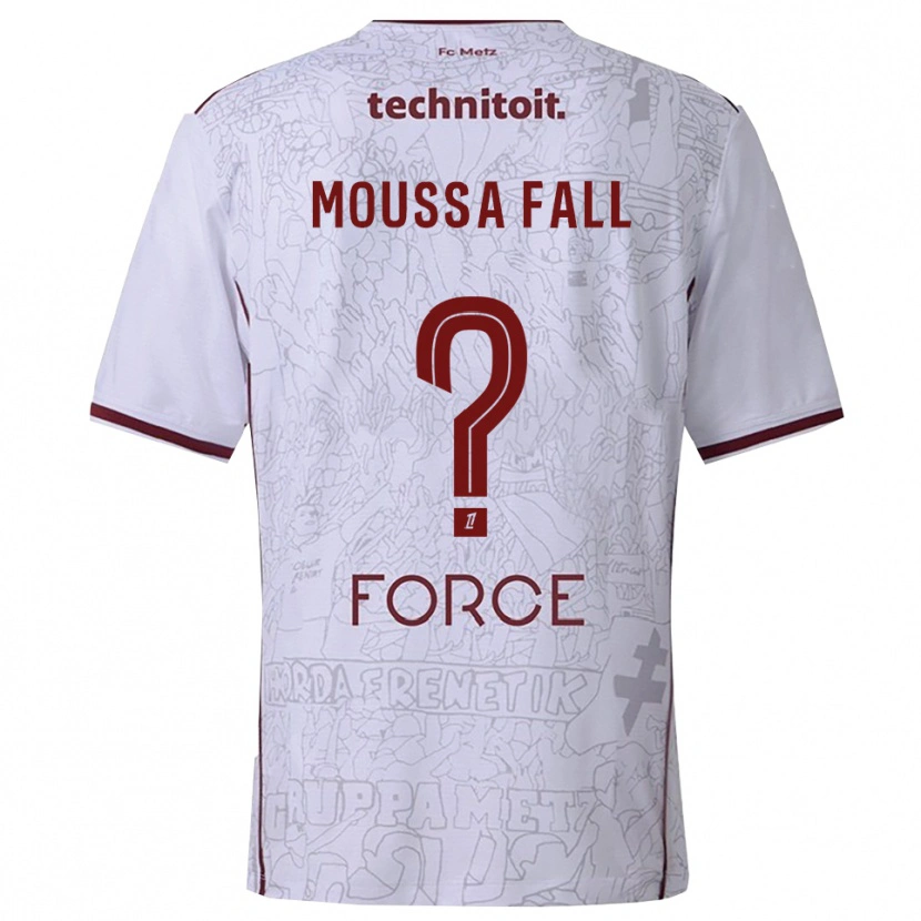 Danxen Barn Pape Moussa Fall #0 Vit Bourgogne Bortatröja Matchtröjor 2025/26 Tröjor T-Tröja