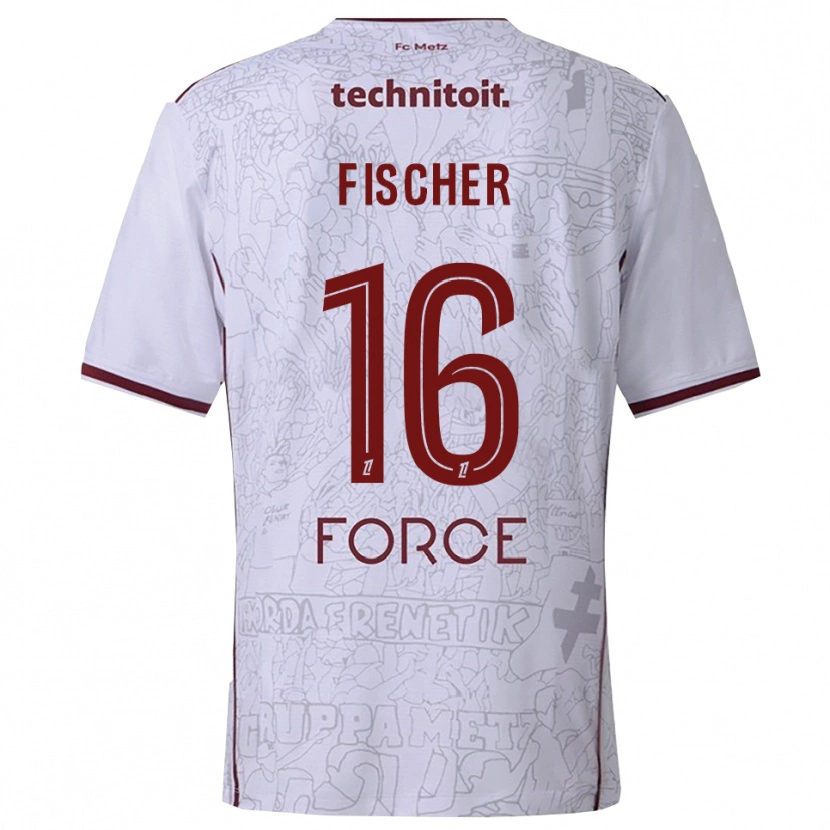 Danxen Barn Jonathan Fischer #16 Vit Bourgogne Bortatröja Matchtröjor 2025/26 Tröjor T-Tröja
