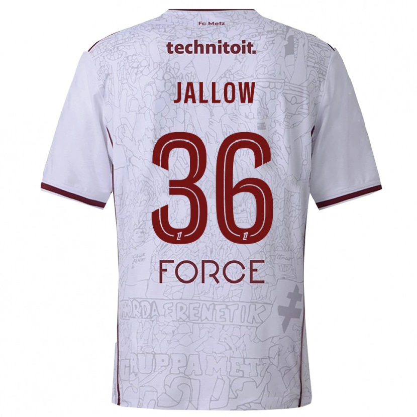 Danxen Barn Ablie Jallow #36 Vit Bourgogne Bortatröja Matchtröjor 2025/26 Tröjor T-Tröja
