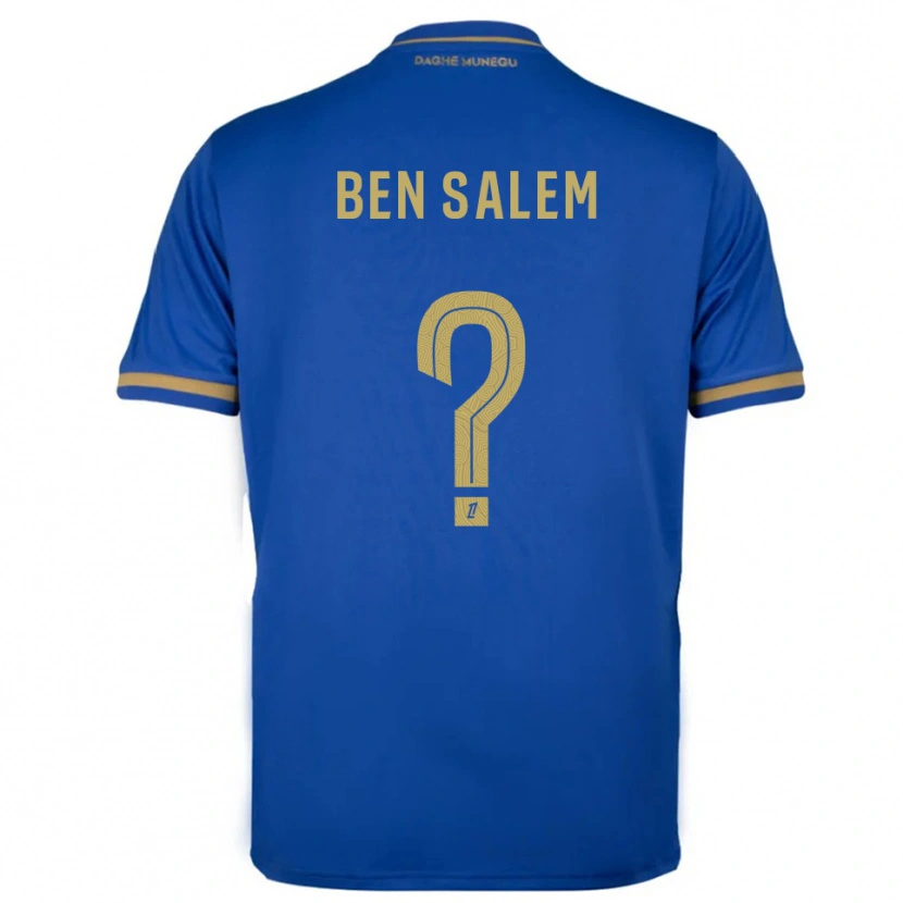 Danxen Barn Oualid Ben Salem #0 Blå Guld Bortatröja Matchtröjor 2025/26 Tröjor T-Tröja