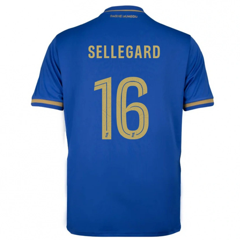 Danxen Barn Alexander Sellegard #16 Blå Guld Bortatröja Matchtröjor 2025/26 Tröjor T-Tröja