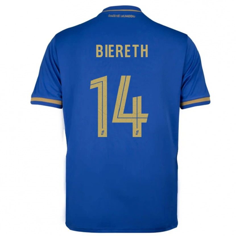 Danxen Barn Mika Biereth #14 Blå Guld Bortatröja Matchtröjor 2025/26 Tröjor T-Tröja