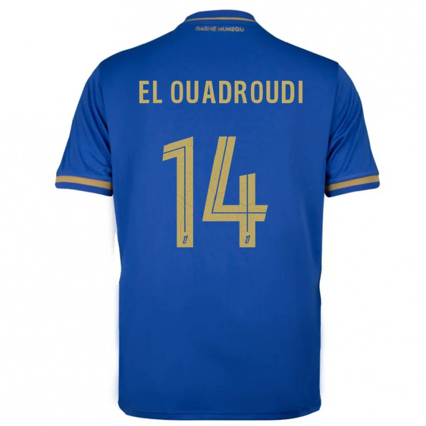Danxen Barn Imrane El Ouaroudi #14 Blå Guld Bortatröja Matchtröjor 2025/26 Tröjor T-Tröja
