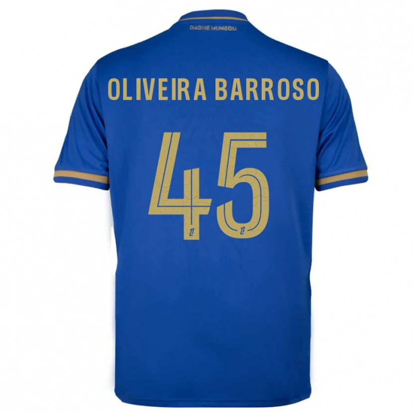 Danxen Barn Mickael Oliveira Barroso #45 Blå Guld Bortatröja Matchtröjor 2025/26 Tröjor T-Tröja