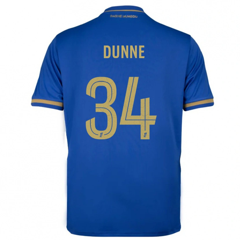 Danxen Barn David Dunne #34 Blå Guld Bortatröja Matchtröjor 2025/26 Tröjor T-Tröja