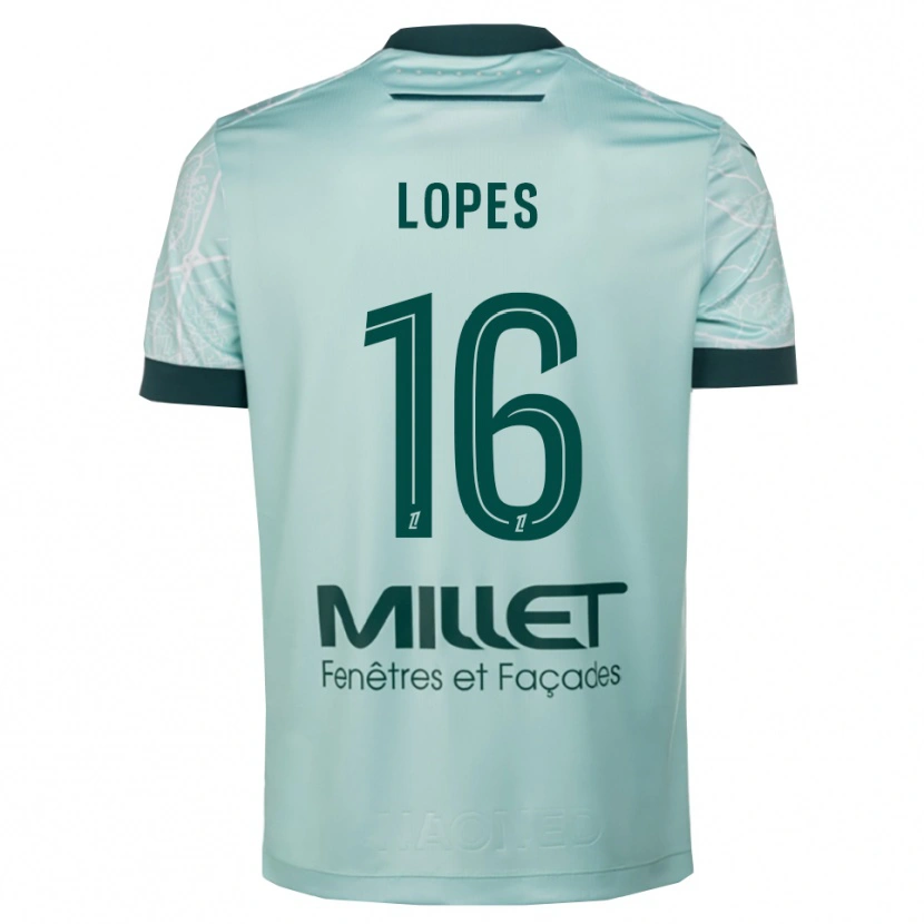Danxen Barn Anthony Lopes #16 Grön Vit Bortatröja Matchtröjor 2025/26 Tröjor T-Tröja