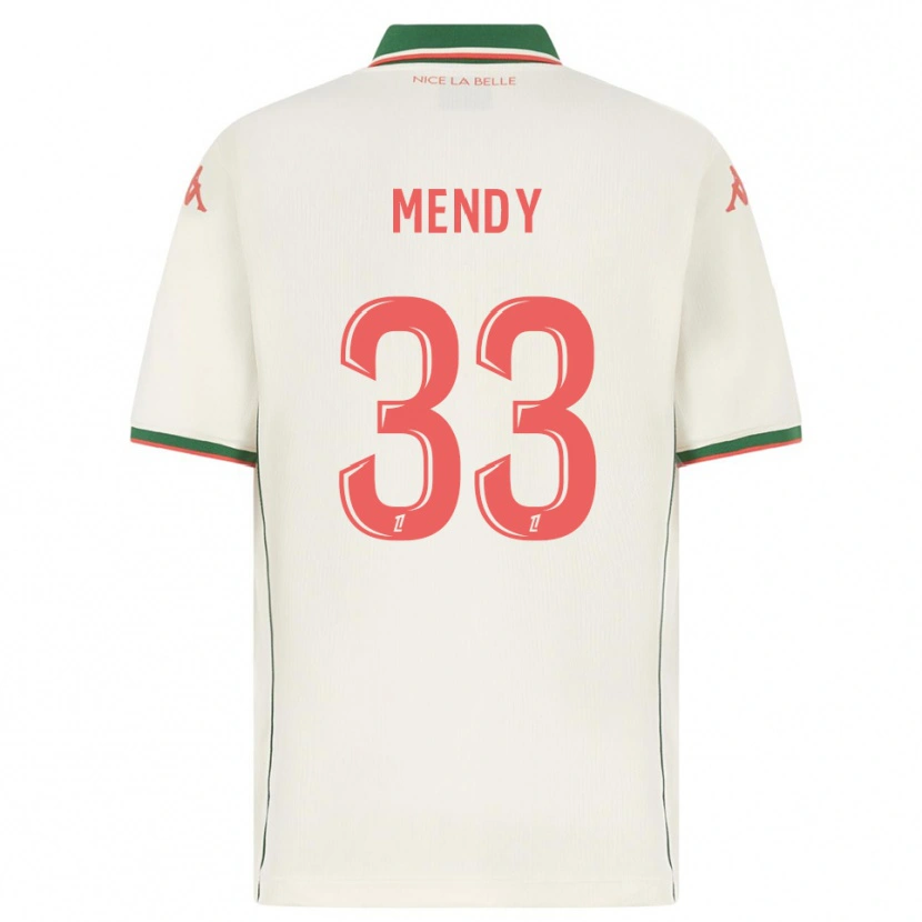 Danxen Barn Antoine Mendy #33 Vit Grön Bortatröja Matchtröjor 2025/26 Tröjor T-Tröja