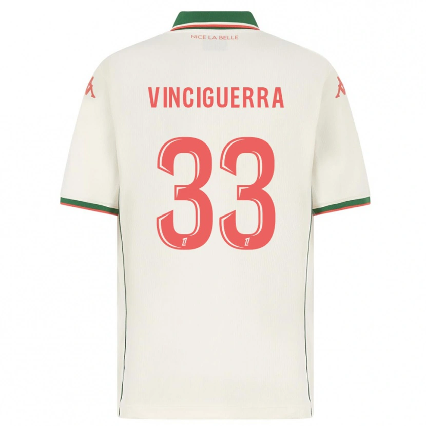 Danxen Barn Pauline Vinciguerra #33 Vit Grön Bortatröja Matchtröjor 2025/26 Tröjor T-Tröja
