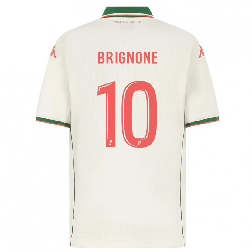 Danxen Barn Millan Brignone #10 Vit Grön Bortatröja Matchtröjor 2025/26 Tröjor T-Tröja
