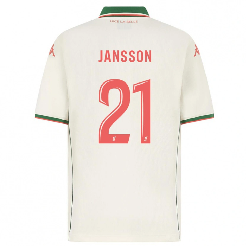 Danxen Barn Isak Jansson #21 Vit Grön Bortatröja Matchtröjor 2025/26 Tröjor T-Tröja
