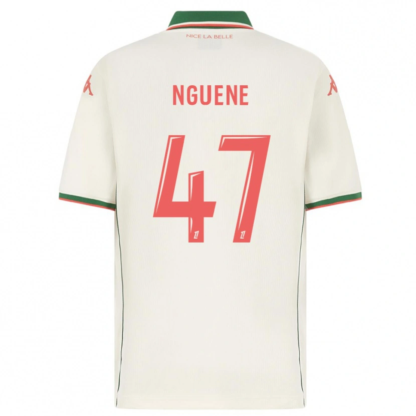 Danxen Barn Bernard Nguene #47 Vit Grön Bortatröja Matchtröjor 2025/26 Tröjor T-Tröja