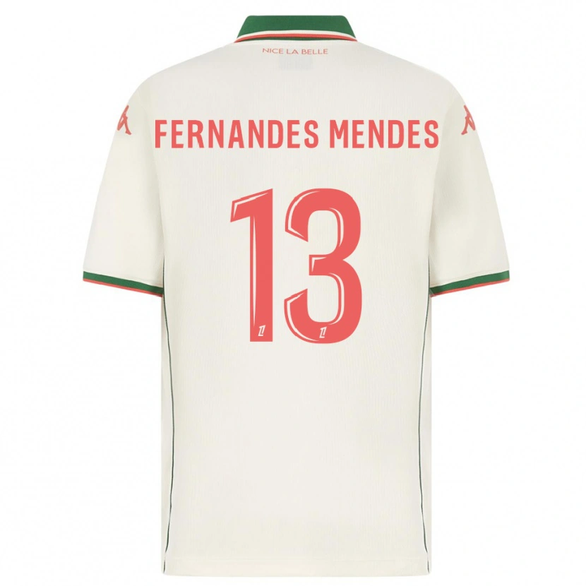 Danxen Barn Mathis Fernandes Mendes #13 Vit Grön Bortatröja Matchtröjor 2025/26 Tröjor T-Tröja