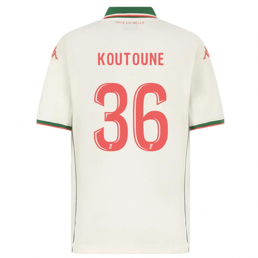 Danxen Barn Hamza Koutoune #36 Vit Grön Bortatröja Matchtröjor 2025/26 Tröjor T-Tröja
