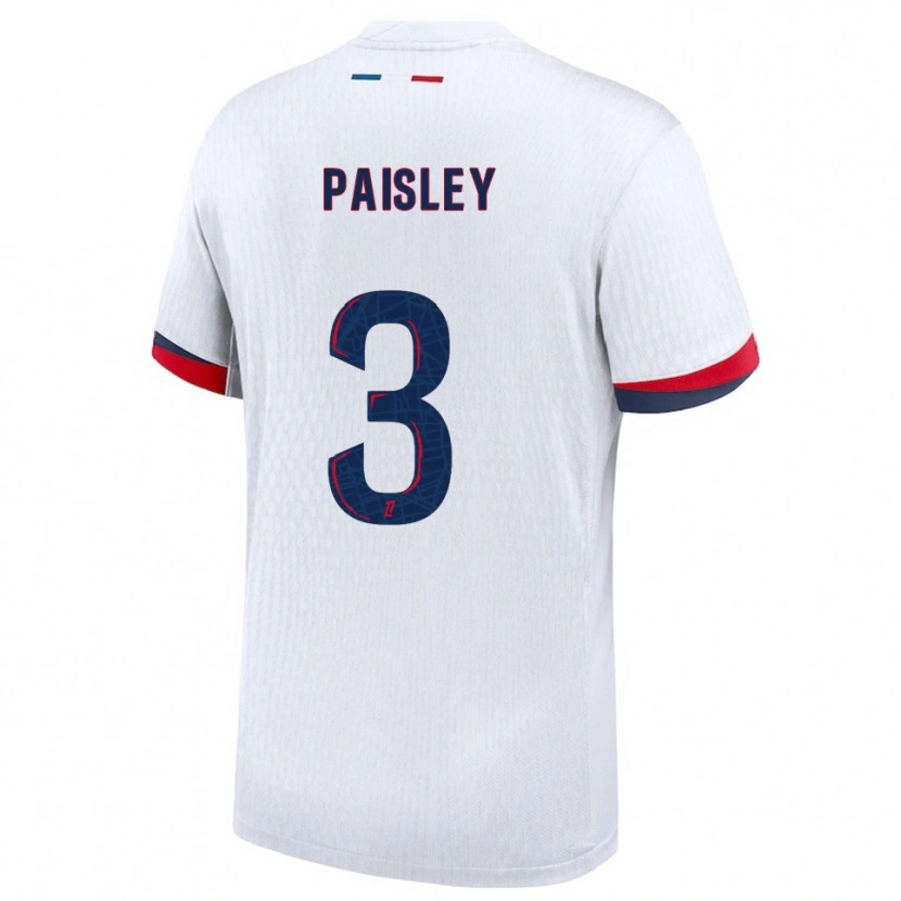 Danxen Barn Jarell Paisley #3 Vit Röd Bortatröja Matchtröjor 2025/26 Tröjor T-Tröja