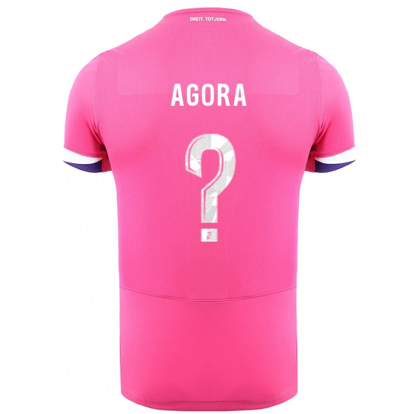 Danxen Barn Yannick Agora #0 Rosa Vit Bortatröja Matchtröjor 2025/26 Tröjor T-Tröja